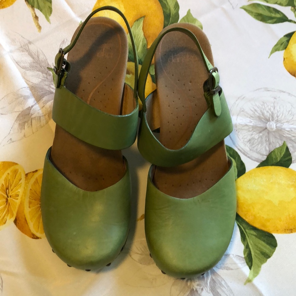 Barely Worn Green Dansko Clogs